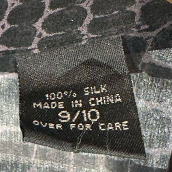 VTGY2K Express Silk Sheer Croc Print Tie Front Blouse Top Black Gray Size 9/10 - Picture 10 of 10